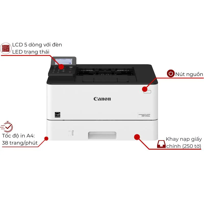 Máy in laser đen trắng Canon i-SENSYS LBP236dw 2 Máy in laser đen trắng Canon i-SENSYS LBP236dw - Hình ảnh 2