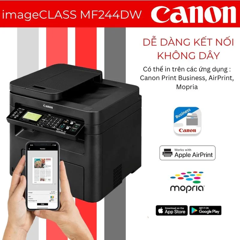 Máy in laser đen trắng đa năng Canon imageCLASS MF244DW 3 Máy in laser đen trắng đa năng Canon imageCLASS MF244DW - Hình ảnh 3