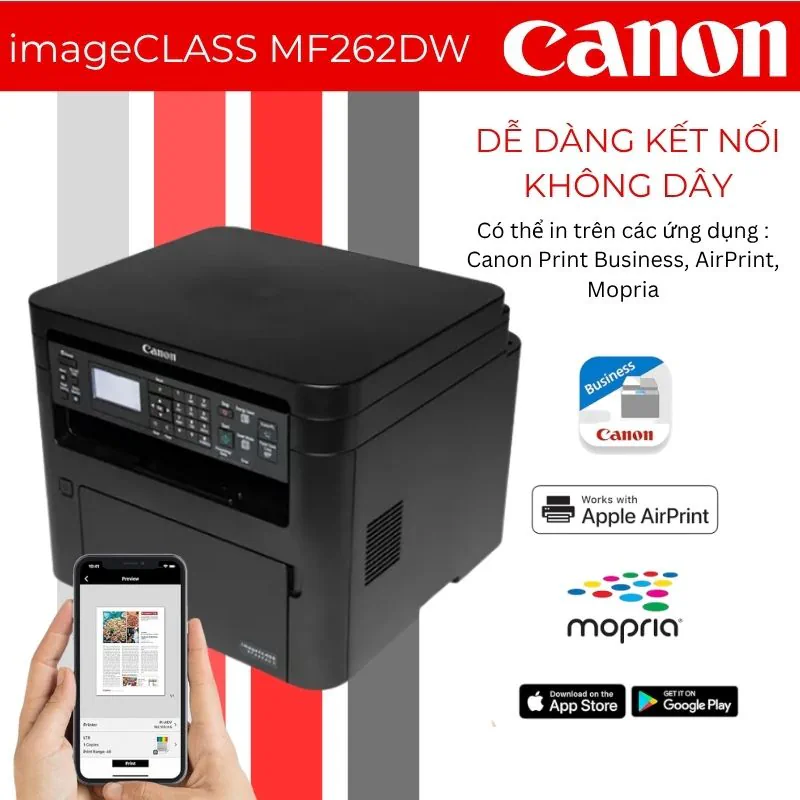 Máy in laser đen trắng đa năng Canon imageCLASS MF262dw 3 Máy in laser đen trắng đa năng Canon imageCLASS MF262dw - Hình ảnh 3