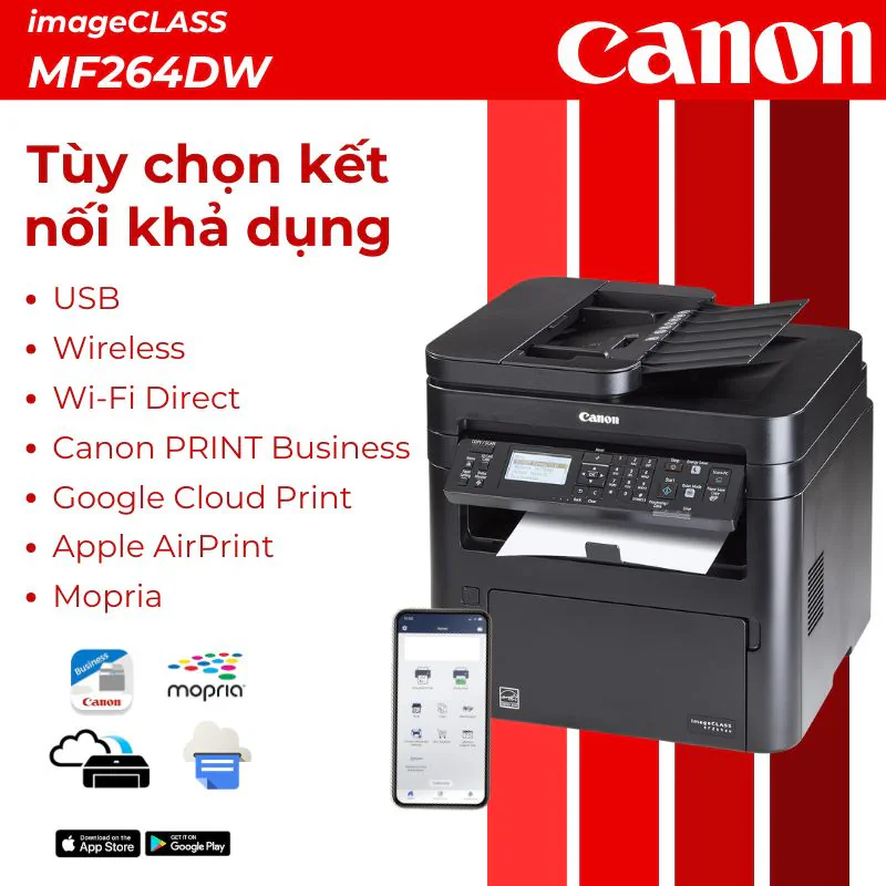 Máy in laser đen trắng đa năng Canon imageCLASS MF264DW 3 Máy in laser đen trắng đa năng Canon imageCLASS MF264DW - Hình ảnh 3