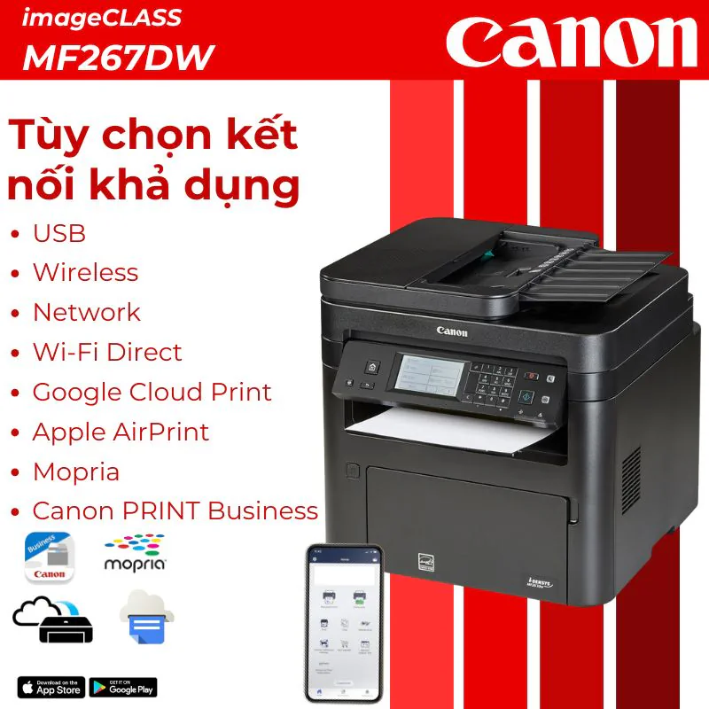 Máy in laser đen trắng đa năng Canon imageCLASS MF267DW 3 Máy in laser đen trắng đa năng Canon imageCLASS MF267DW - Hình ảnh 3