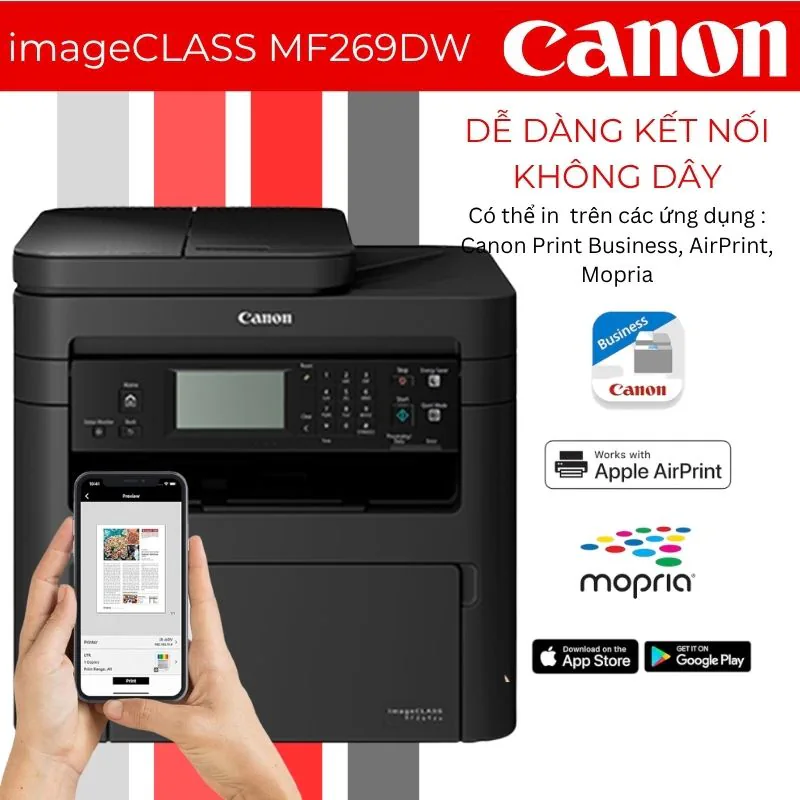 Máy in laser đen trắng đa năng Canon imageCLASS MF269DW 3 Máy in laser đen trắng đa năng Canon imageCLASS MF269DW - Hình ảnh 3