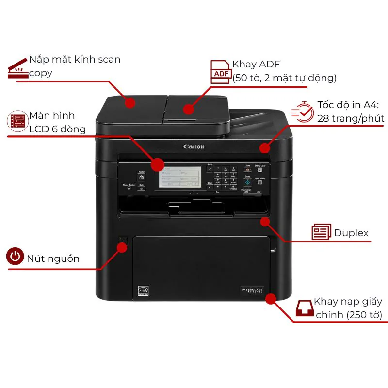 Máy in laser đen trắng đa năng Canon imageCLASS MF269DW 2 Máy in laser đen trắng đa năng Canon imageCLASS MF269DW - Hình ảnh 2