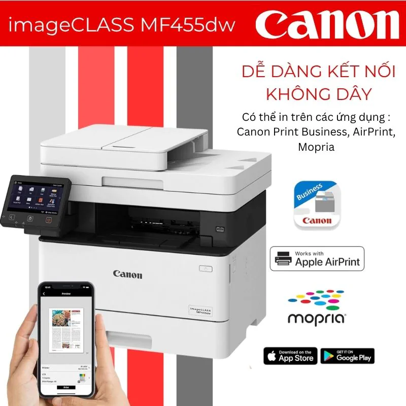 Máy in laser đen trắng đa năng Canon i-SENSYS MF455dw 3 Máy in laser đen trắng đa năng Canon i-SENSYS MF455dw - Hình ảnh 3