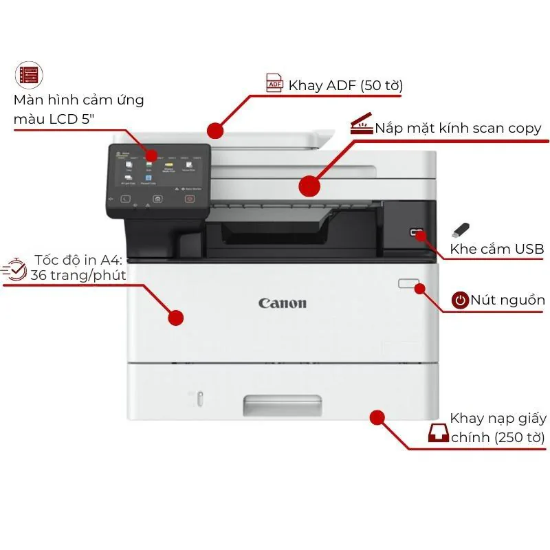 Máy in laser đen trắng đa năng Canon imageCLASS MF461dw 2 Máy in laser đen trắng đa năng Canon imageCLASS MF461dw - Hình ảnh 2