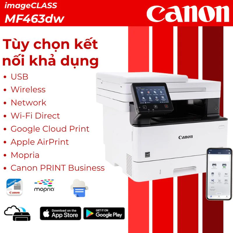 Máy in laser đen trắng đa năng Canon i-SENSYS MF463dw 3 Máy in laser đen trắng đa năng Canon i-SENSYS MF463dw - Hình ảnh 3