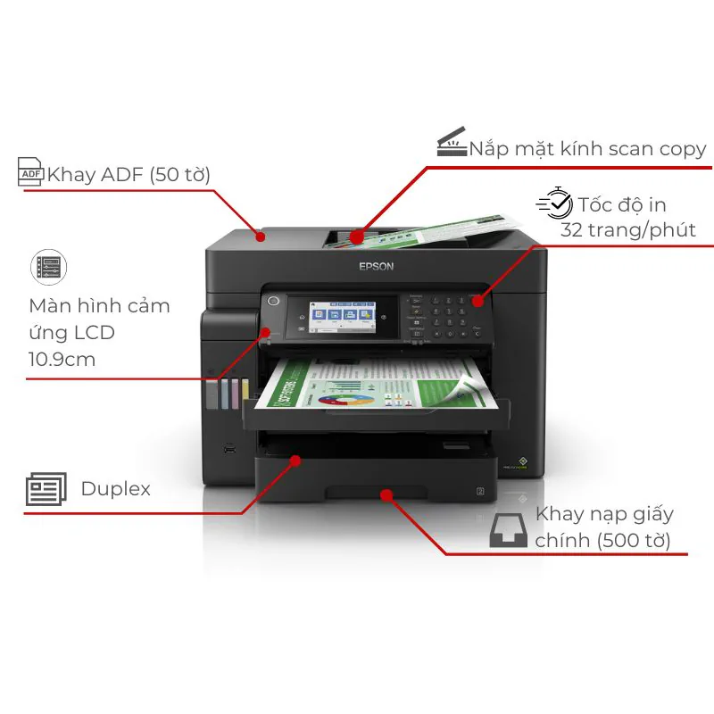 Máy in phun màu đa năng Epson Ecotank L15150 khổ A3 2 Máy in phun màu đa năng Epson Ecotank L15150 khổ A3 - Hình ảnh 2