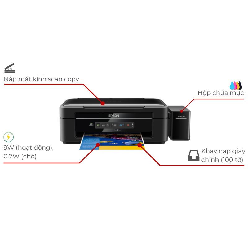 Máy in phun màu đa năng Epson L365 2 Máy in phun màu đa năng Epson L365 - Hình ảnh 2