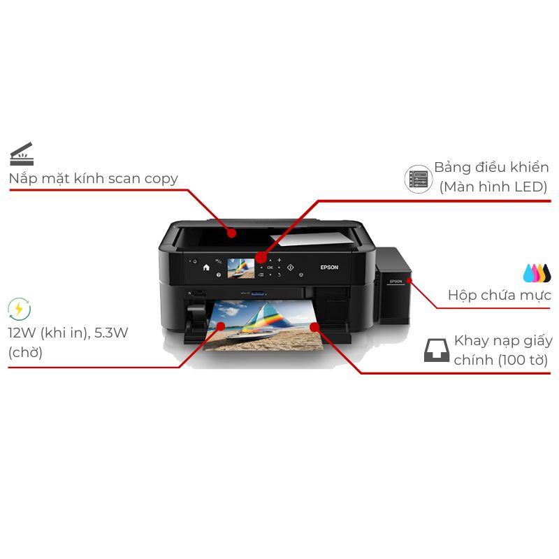 Máy in phun màu đa năng Epson L850 2 Máy in phun màu đa năng Epson L850 - Hình ảnh 2