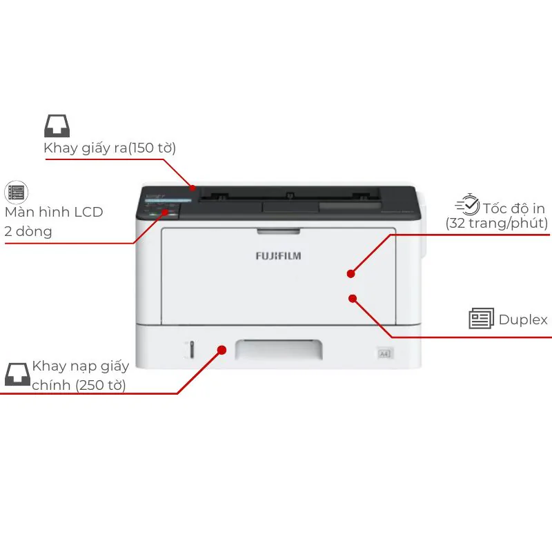 Máy in Laser đen trắng Fuji Xerox DocuPrint 3205d khổ A3 2 Máy in Laser đen trắng Fuji Xerox DocuPrint 3205d khổ A3 - Hình ảnh 2