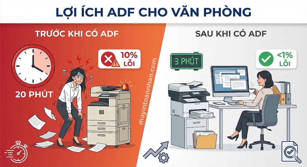 Khay Nạp Giấy Tự Động ADF Là Gì? Hướng Dẫn A-Z 2025