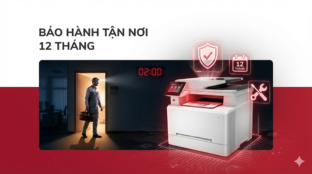 Máy In Bảo Hành 12 Tháng Tận Nơi – Chính Sách & Model 2025