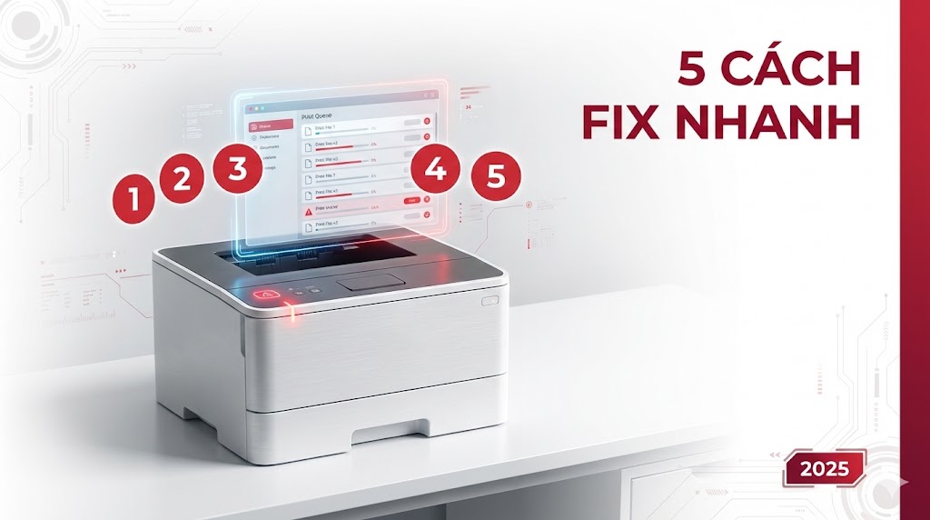 Máy In Bị Kẹt Lệnh In Không Nhận Lệnh: 5 Cách Fix Nhanh 2025