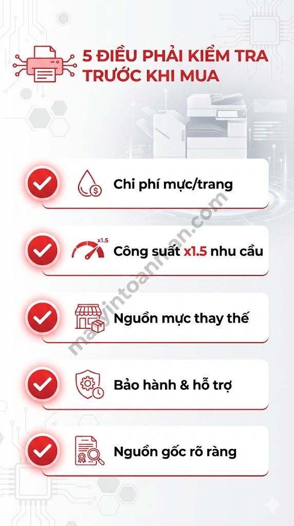 Kinh nghiệm chọn mua máy in cho công ty Checklist 2025