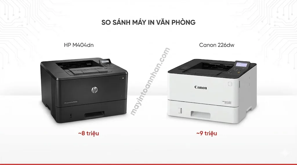 So sánh HP M404dn vs Canon 226dw: Bảng đối chiếu 12 tiêu chí 2025 4 So sánh HP M404dn vs Canon 226dw: Bảng đối chiếu 12 tiêu chí 2025