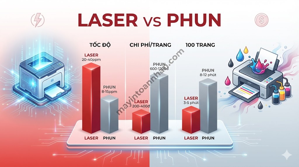 Ưu nhược điểm máy in laser 2025: Phân tích chi tiết cho văn phòng