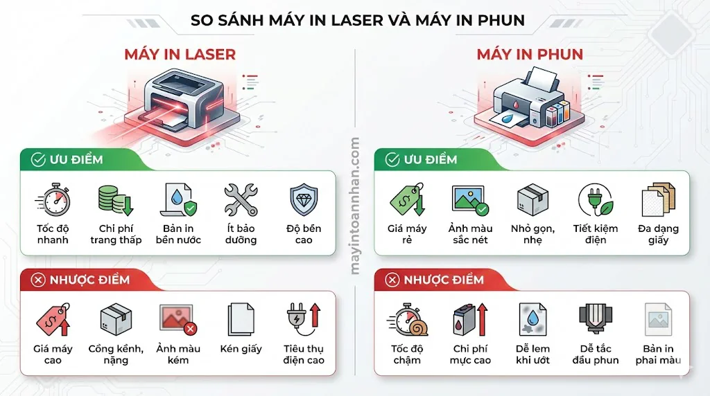So sánh máy in laser và máy in phun: Chọn loại nào? 2025 14 So sánh máy in laser và máy in phun: Chọn loại nào? 2025