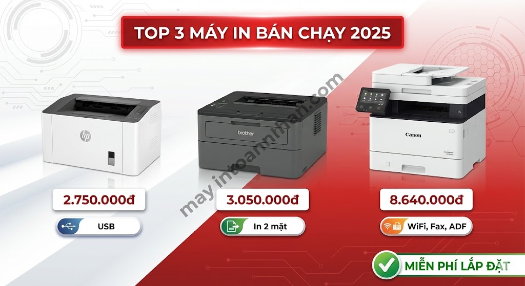 Mua Máy In Có Lắp Đặt Tận Nơi Miễn Phí – Setup 24h | Toàn Nhân 2025