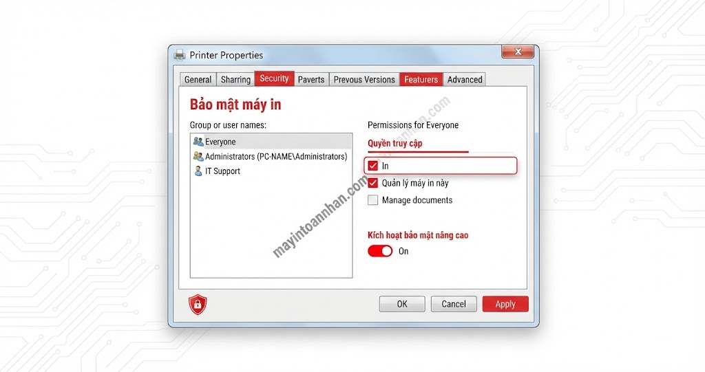 Cách chia sẻ máy in trong mạng nội bộ Win10/11 + Mac 2025