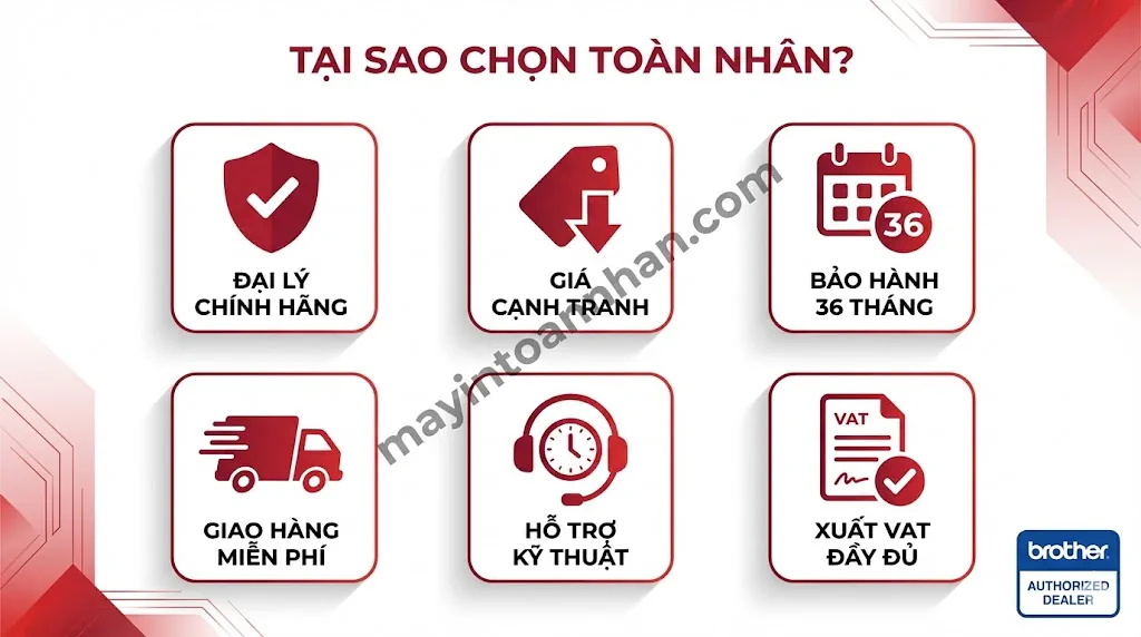 Nơi bán máy in Brother HL-L2321D giá tốt - Đại lý chính hãng Toàn Nhân 2025 5 Nơi bán máy in Brother HL-L2321D giá tốt – Đại lý chính hãng Toàn Nhân 2025