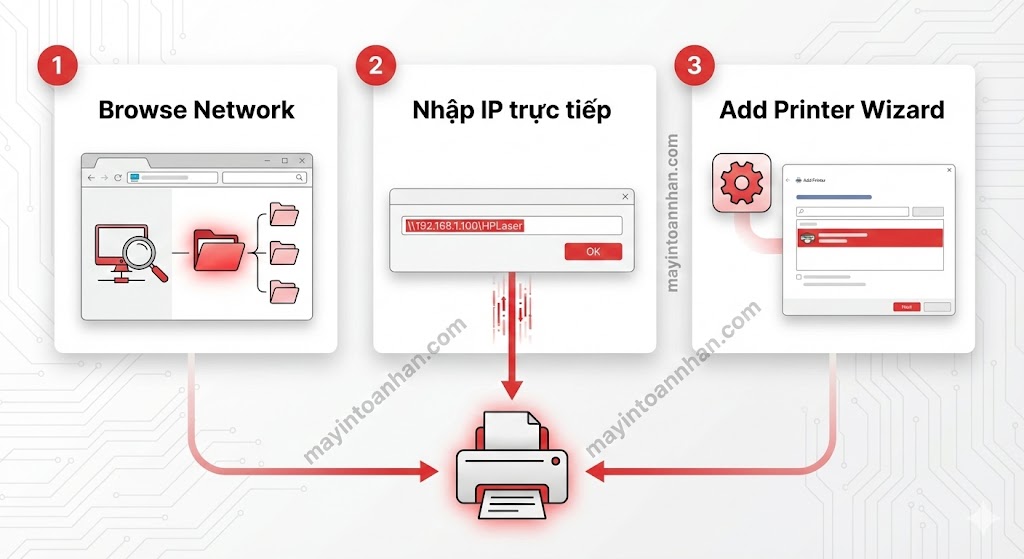 Cách chia sẻ máy in trong mạng nội bộ Win10/11 + Mac 2025