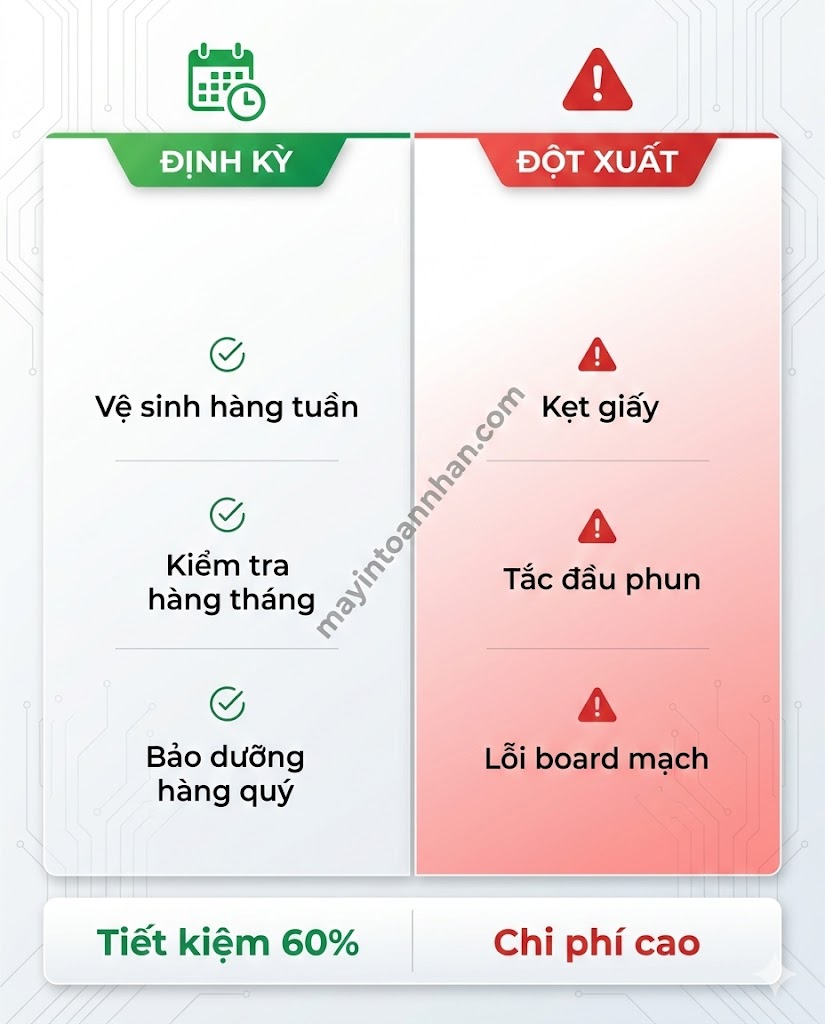 Chi Phí Bảo Trì Máy In Màu 2025: Bảng Giá & Cách Tiết Kiệm 50%