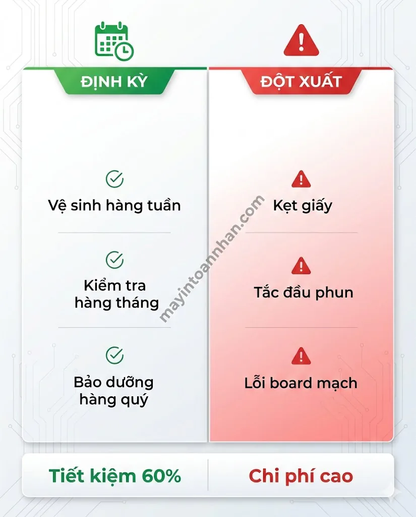 Chi Phí Bảo Trì Máy In Màu 2025: Bảng Giá & Cách Tiết Kiệm 50% 3 Chi Phí Bảo Trì Máy In Màu 2025: Bảng Giá & Cách Tiết Kiệm 50%