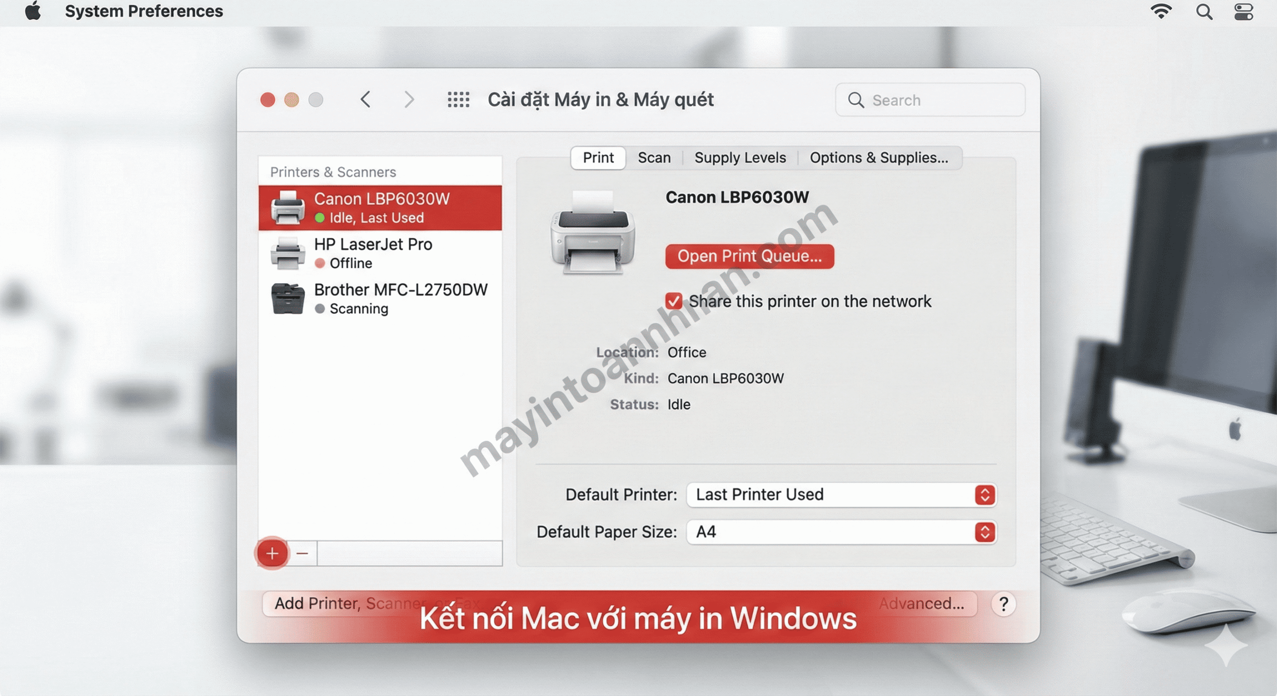 Cách chia sẻ máy in trong mạng nội bộ Win10/11 + Mac 2025