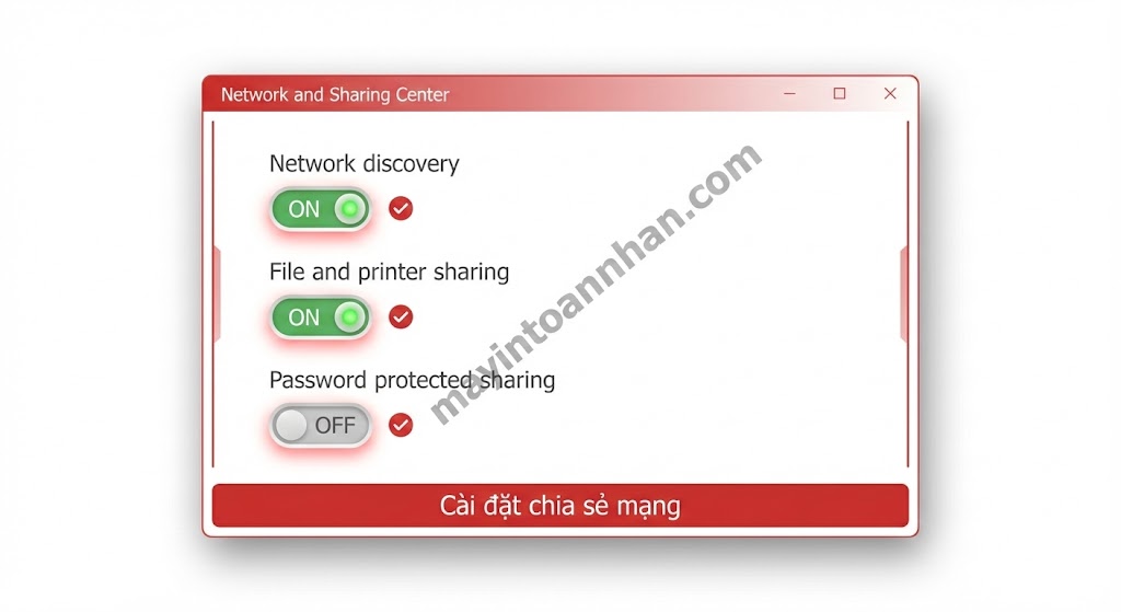 Cách chia sẻ máy in trong mạng nội bộ Win10/11 + Mac 2025