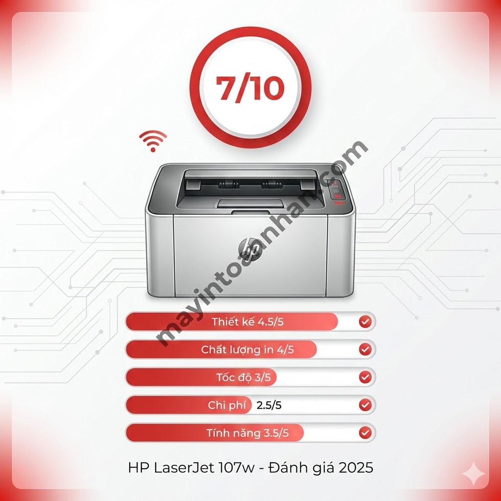 Review HP LaserJet 107w: Có nên mua năm 2025? Đánh giá thực tế