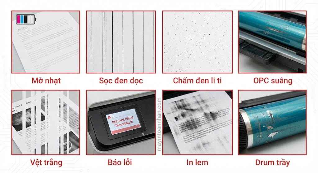 Khi nào cần thay trống máy in Drum? 7 dấu hiệu nhận biết 2025