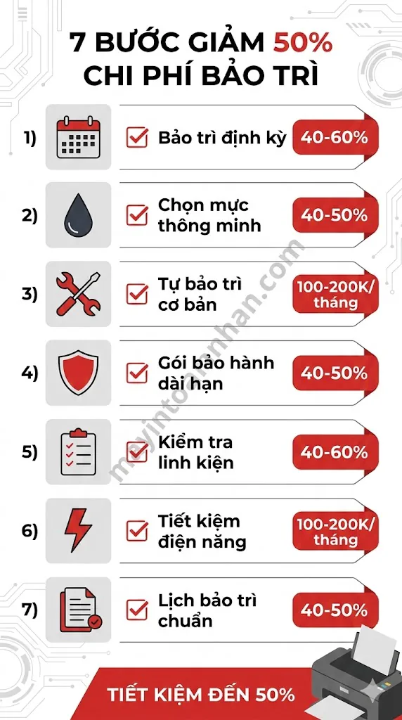 Chi Phí Bảo Trì Máy In Màu 2025: Bảng Giá & Cách Tiết Kiệm 50% 7 Chi Phí Bảo Trì Máy In Màu 2025: Bảng Giá & Cách Tiết Kiệm 50%