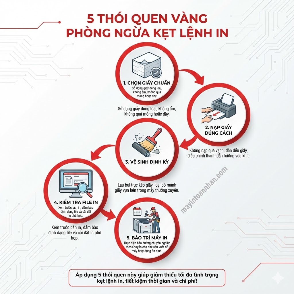 Máy In Bị Kẹt Lệnh In Không Nhận Lệnh: 5 Cách Fix Nhanh 2025