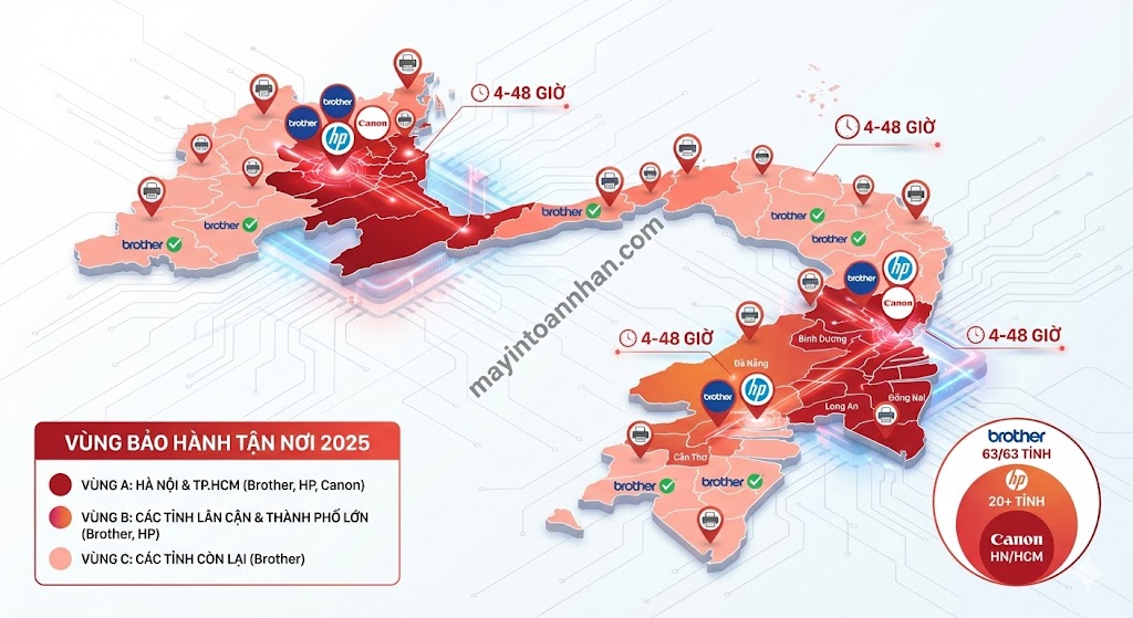 Máy In Bảo Hành 12 Tháng Tận Nơi – Chính Sách & Model 2025