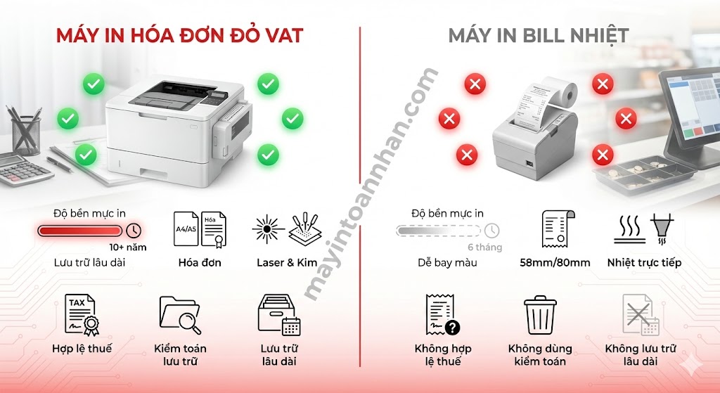 Máy in xuất hóa đơn đỏ VAT – Chính hãng, Trả góp 0% Toàn Nhân 2025
