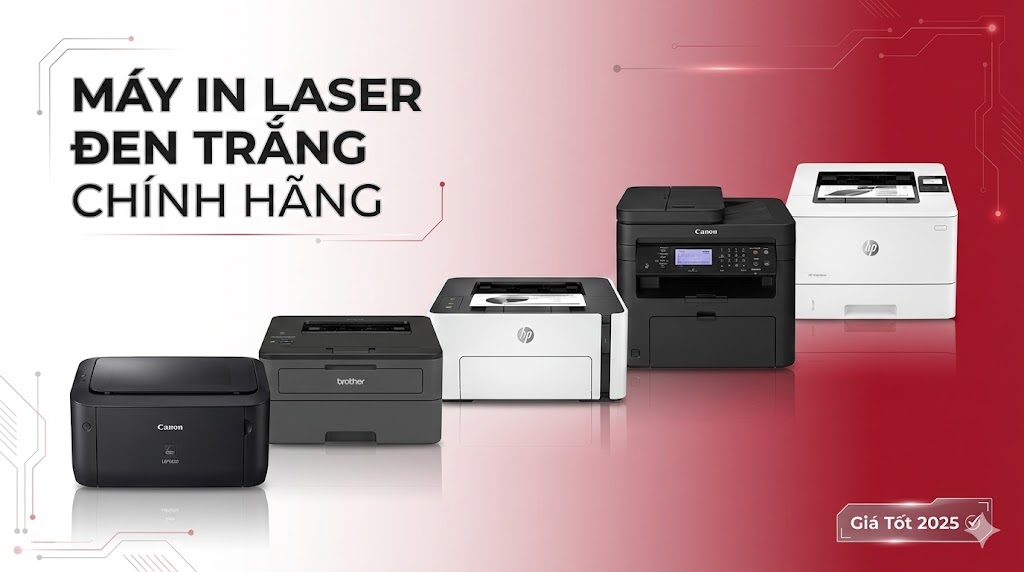 5 sản phẩm bán chạy nhất (Canon LBP6030, Brother HL-L2321D, HP M211DW, Canon MF272dw, HP 4003dn)