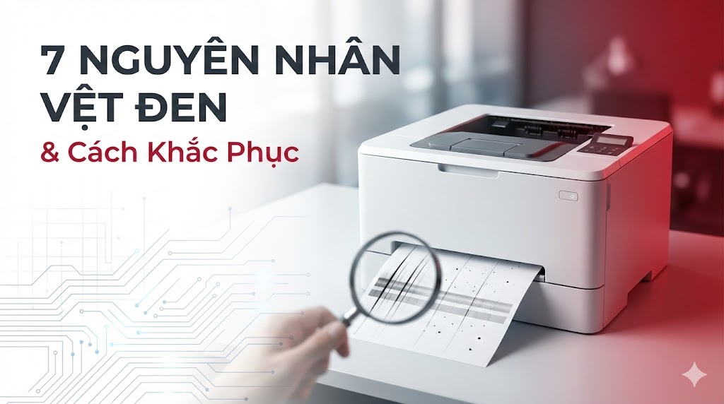 Tại sao máy in laser bị vệt đen? 7 nguyên nhân & cách khắc phục