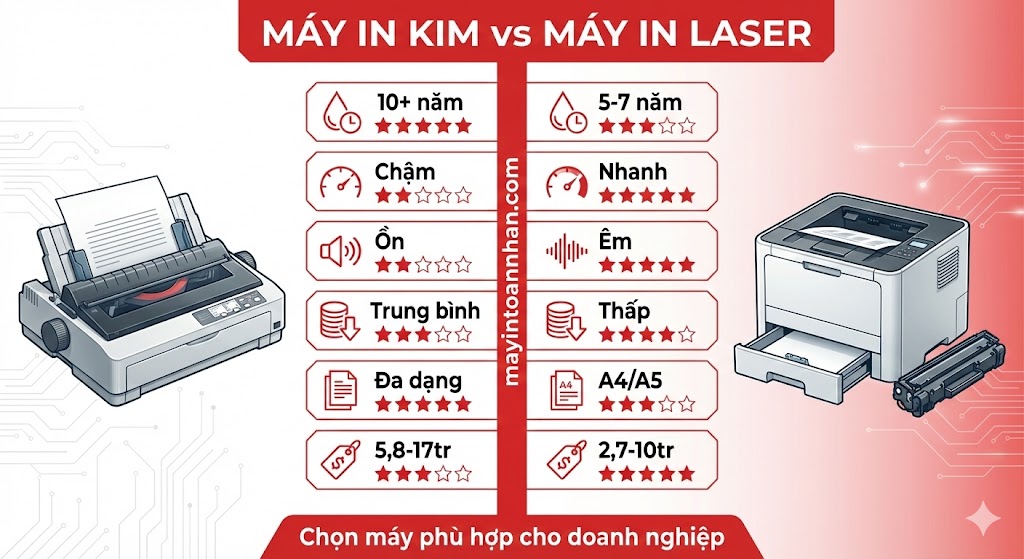 Máy in xuất hóa đơn đỏ VAT – Chính hãng, Trả góp 0% Toàn Nhân 2025