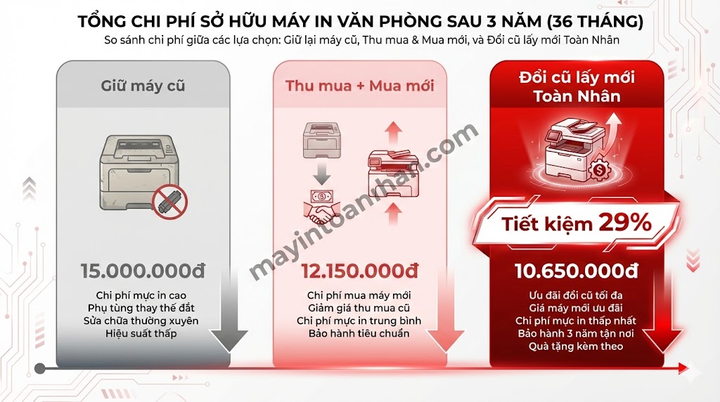 Đổi Cũ Lấy Mới Máy In Văn Phòng – Tiết Kiệm 40% Chi Phí Toàn Nhân 2025