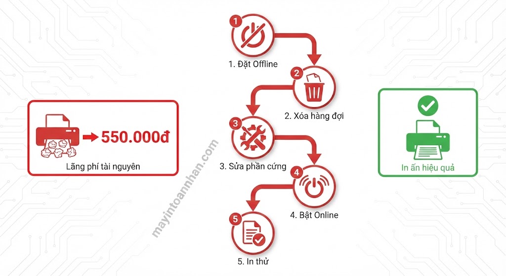 Máy In Bị Kẹt Lệnh In Không Nhận Lệnh: 5 Cách Fix Nhanh 2025