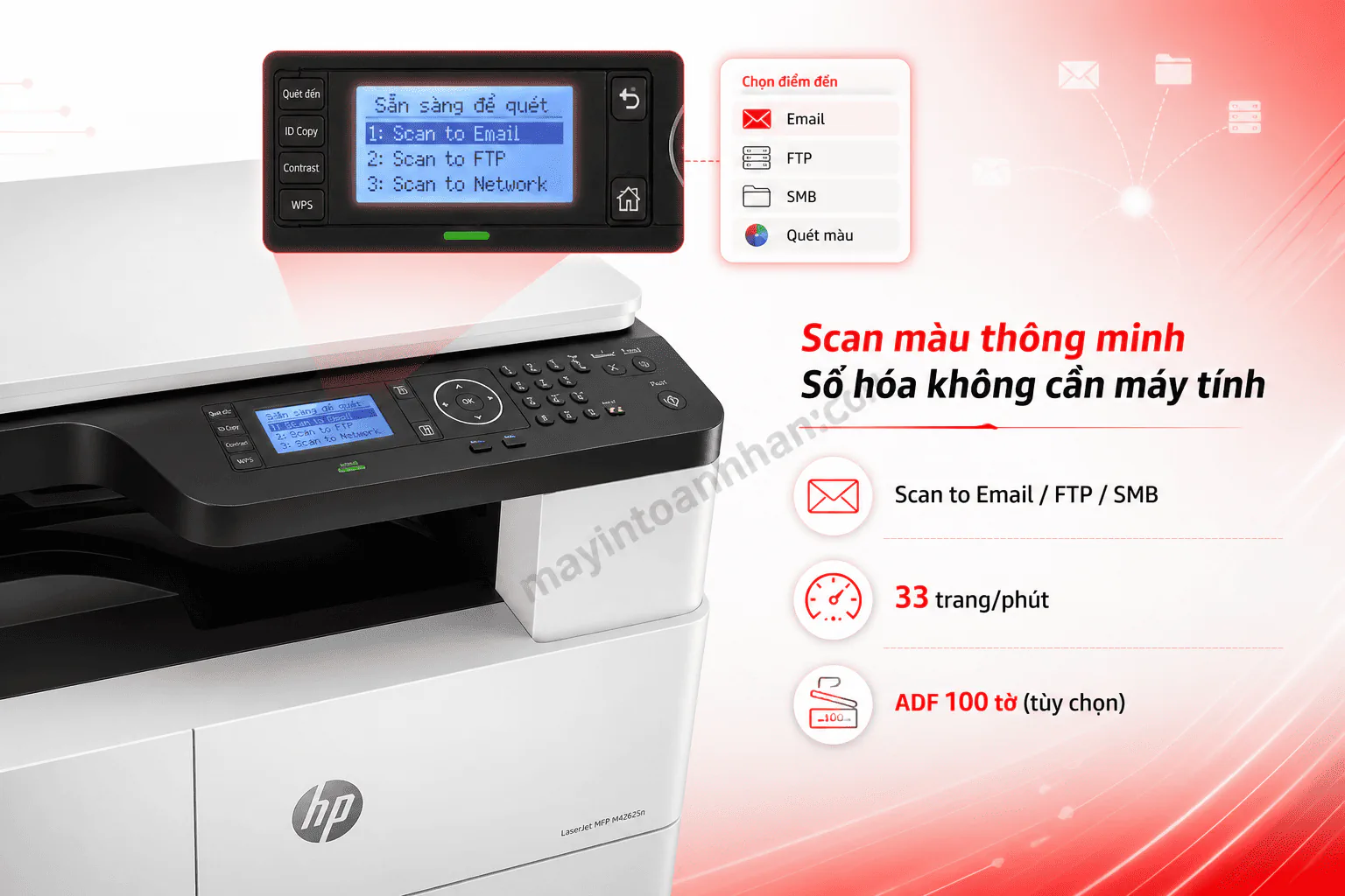 Máy in HP LaserJet MFP M42625dn – Đa Năng A3, In 2 Mặt Tự Động, Mực Tách Drum Tiết Kiệm 5 Máy in HP LaserJet MFP M42625dn – Đa Năng A3, In 2 Mặt Tự Động, Mực Tách Drum Tiết Kiệm