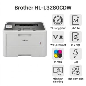 Máy in Brother HL-L3280CDW – Máy in laser màu 27 trang/phút, in 2 mặt tự động, WiFi băng tần kép