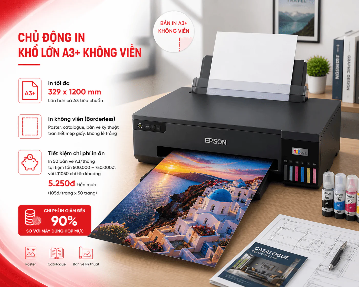 Máy in Máy In Phun Màu Epson EcoTank L11050 – In Khổ A3+, WiFi, Chi Phí Chỉ 36đ/Trang