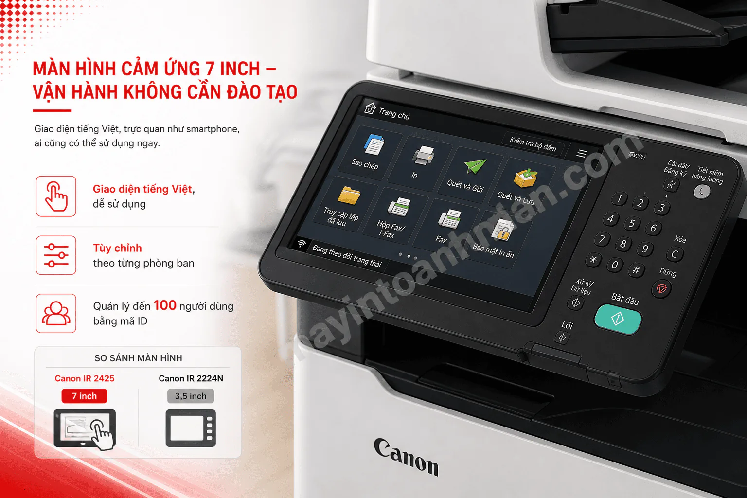 Máy in Canon IR 2425 – Máy Photocopy A3 Đa Năng, Màn Hình Cảm Ứng 7 Inch, WiFi 7 Máy in Canon IR 2425 – Máy Photocopy A3 Đa Năng, Màn Hình Cảm Ứng 7 Inch, WiFi