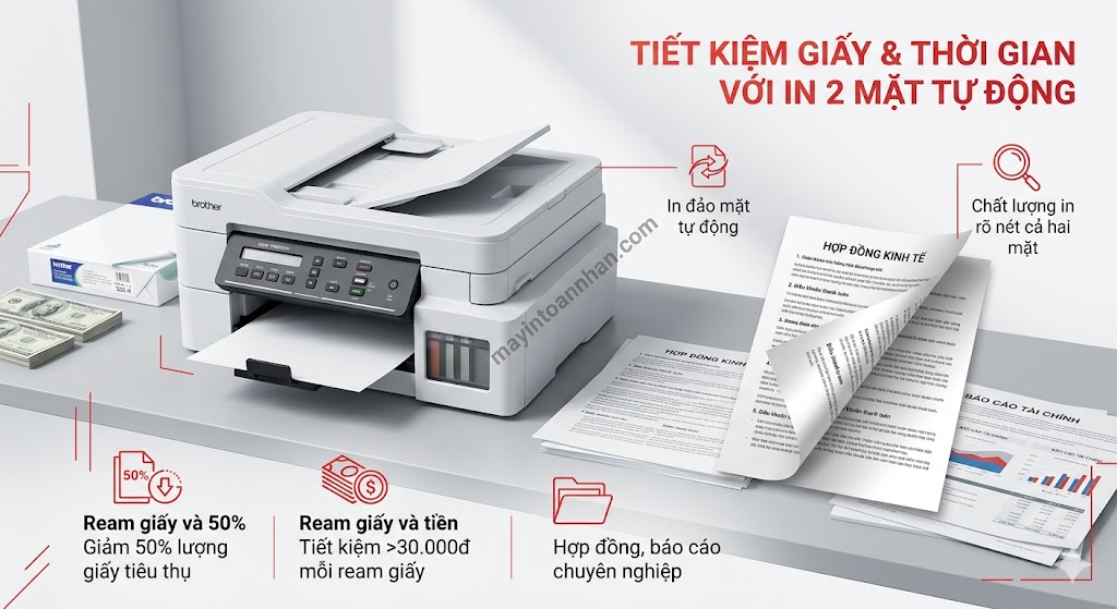Máy in Brother DCP-T830DW – Máy In Phun Màu Đa Năng, In 2 Mặt, WiFi, ADF, Mực Siêu Tiết Kiệm