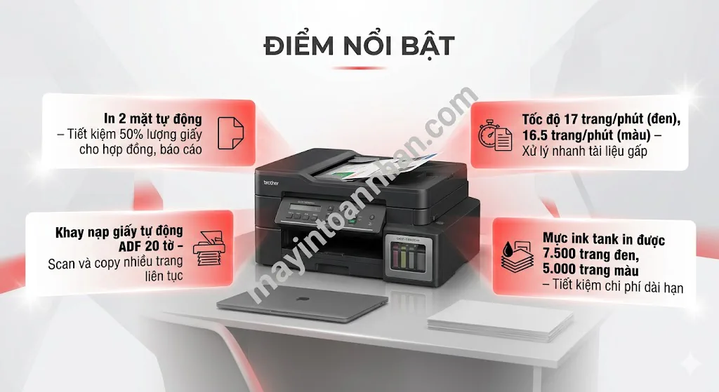 Máy in Brother DCP-T830DW – Máy In Phun Màu Đa Năng, In 2 Mặt, WiFi, ADF, Mực Siêu Tiết Kiệm 5 Máy in Brother DCP-T830DW – Máy In Phun Màu Đa Năng, In 2 Mặt, WiFi, ADF, Mực Siêu Tiết Kiệm