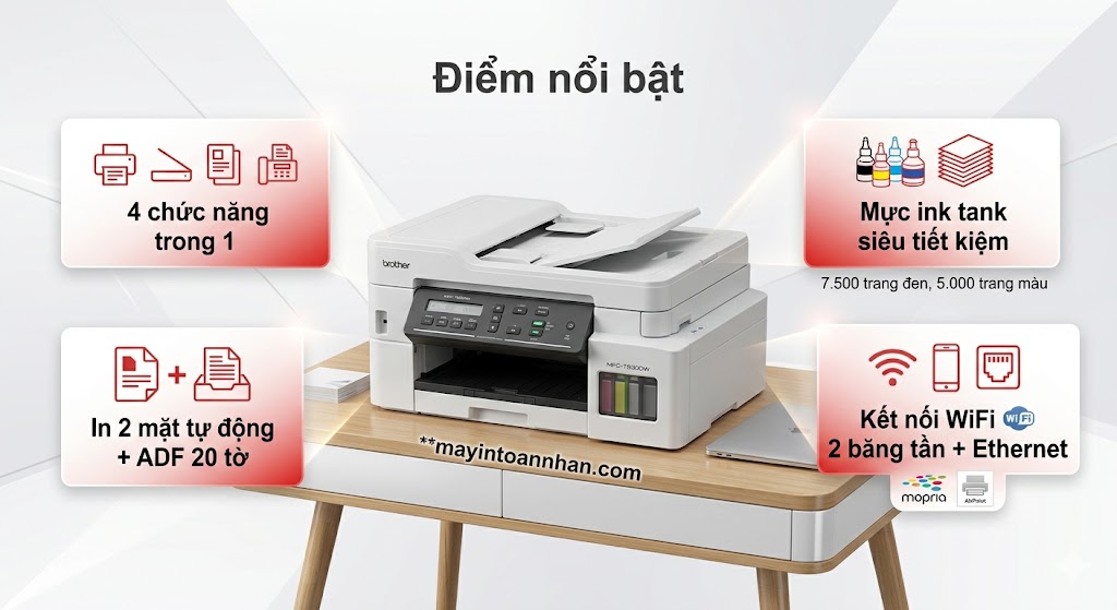 Máy in Brother MFC-T930DW – Đa Năng In/Scan/Copy/Fax, Ink Tank Tiết Kiệm, WiFi