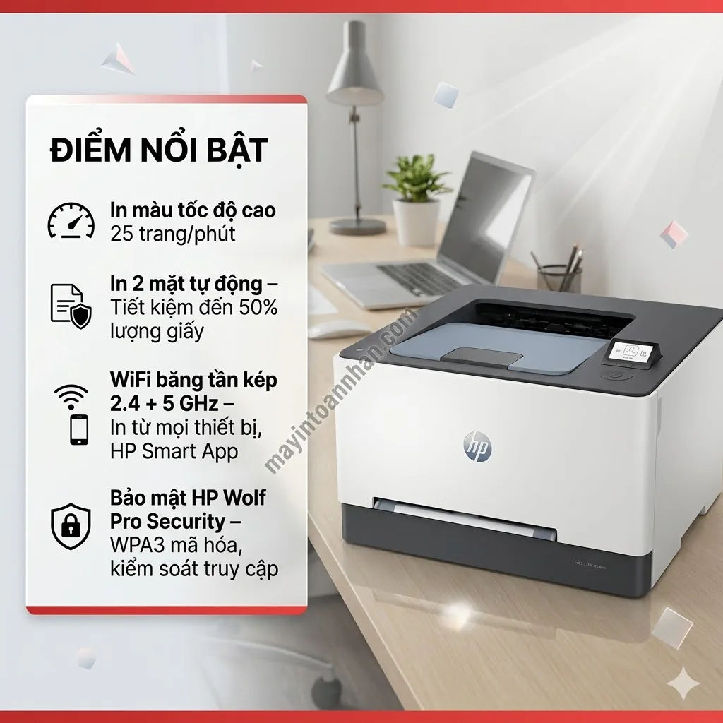 Máy in HP Color LaserJet Pro 3203dw – In Màu Sắc Nét, WiFi Băng Tần Kép, Bảo Mật Doanh Nghiệp 6 Máy in HP Color LaserJet Pro 3203dw – In Màu Sắc Nét, WiFi Băng Tần Kép, Bảo Mật Doanh Nghiệp
