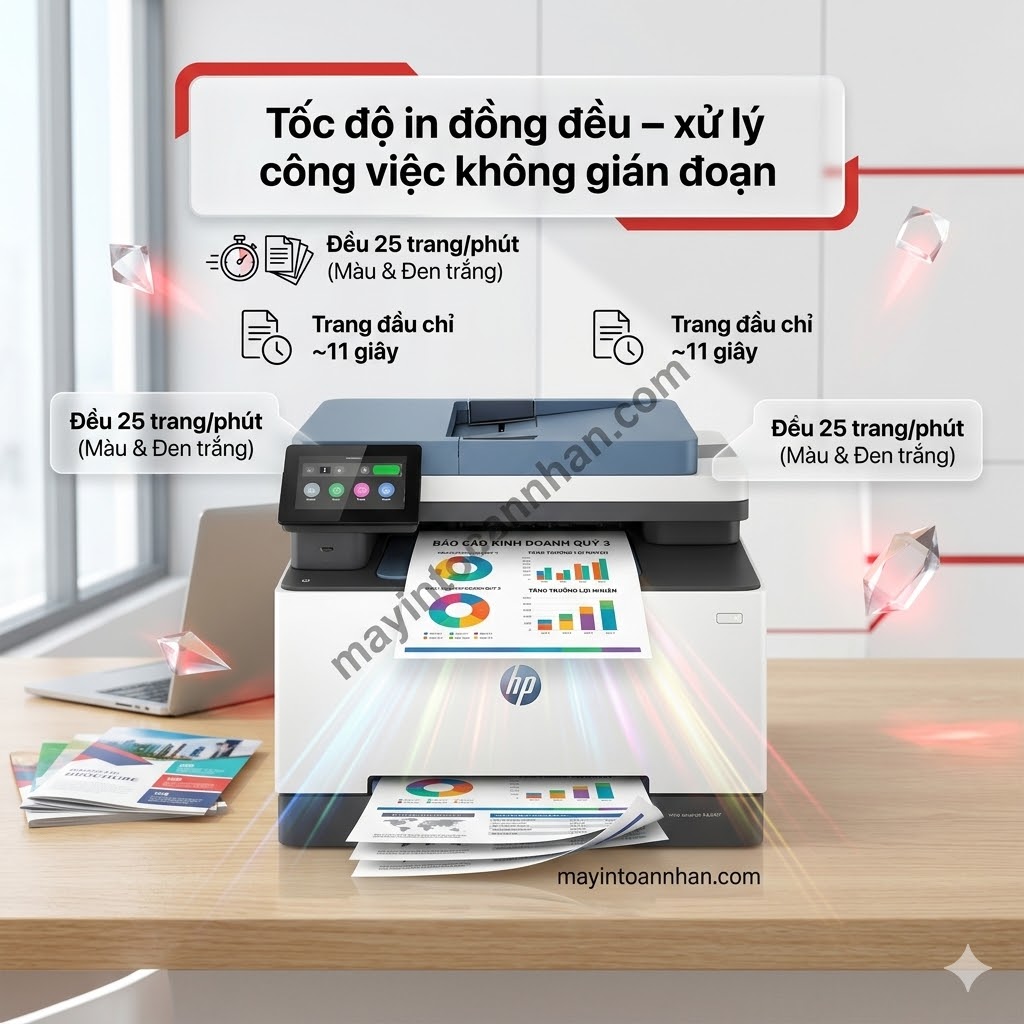 Máy in HP Color LaserJet Pro MFP 3303fdn – In Màu Đa Năng 4 trong 1, Tốc Độ 25 Trang/Phút, Bảo Mật Doanh Nghiệp