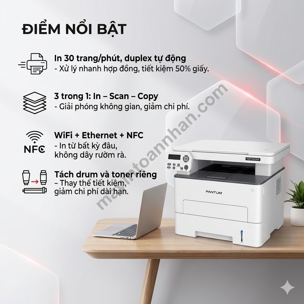 Máy in Máy in đa năng Pantum M6702DW – In, Scan, Copy, Duplex tự động, WiFi, giá tốt nhất phân khúc